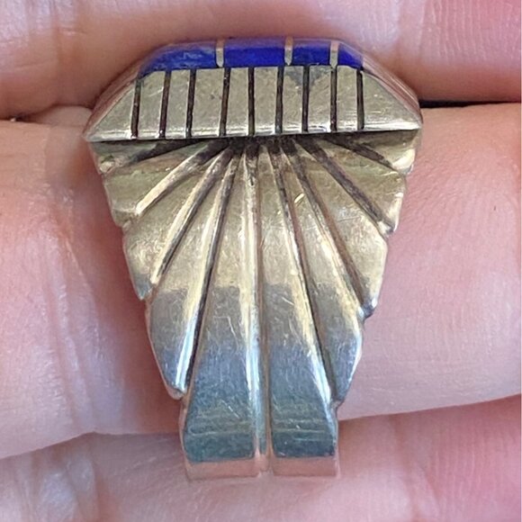 Ring Size 11 Lapis Lazuli C. Benally Native Sterling Silver 925 Men Semi-Preciou - Picture 4 of 11